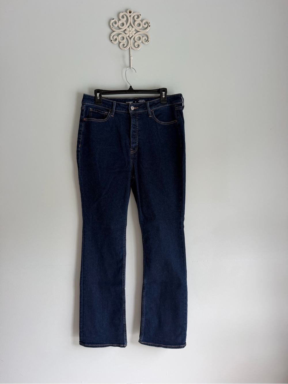 Old Navy Extra High Rise Bootcut Dark Wash Jeans 12